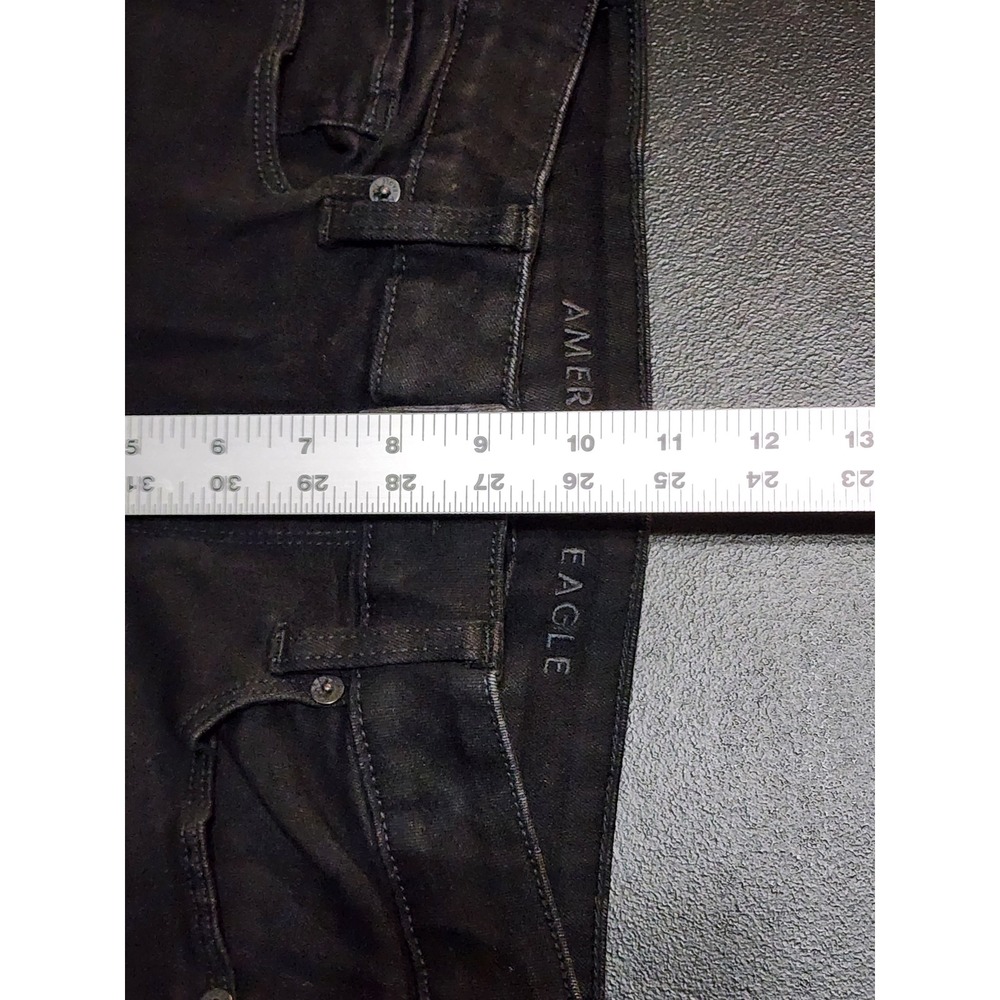 American Eagle Skinny Kick High Rise Next Level Stretch 4 X-Long Black - Picture 6 of 10